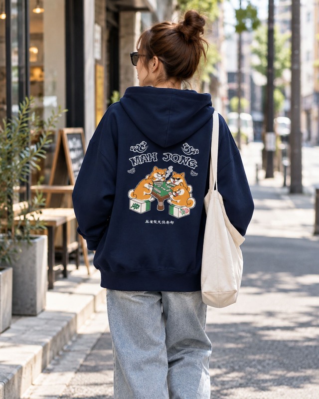 NEW【麻雀柴犬倶楽部】ユニセックスZIPパーカー