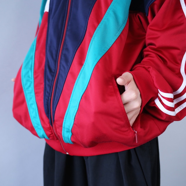 "90's adidas" multi switching loose silhouette track jacket