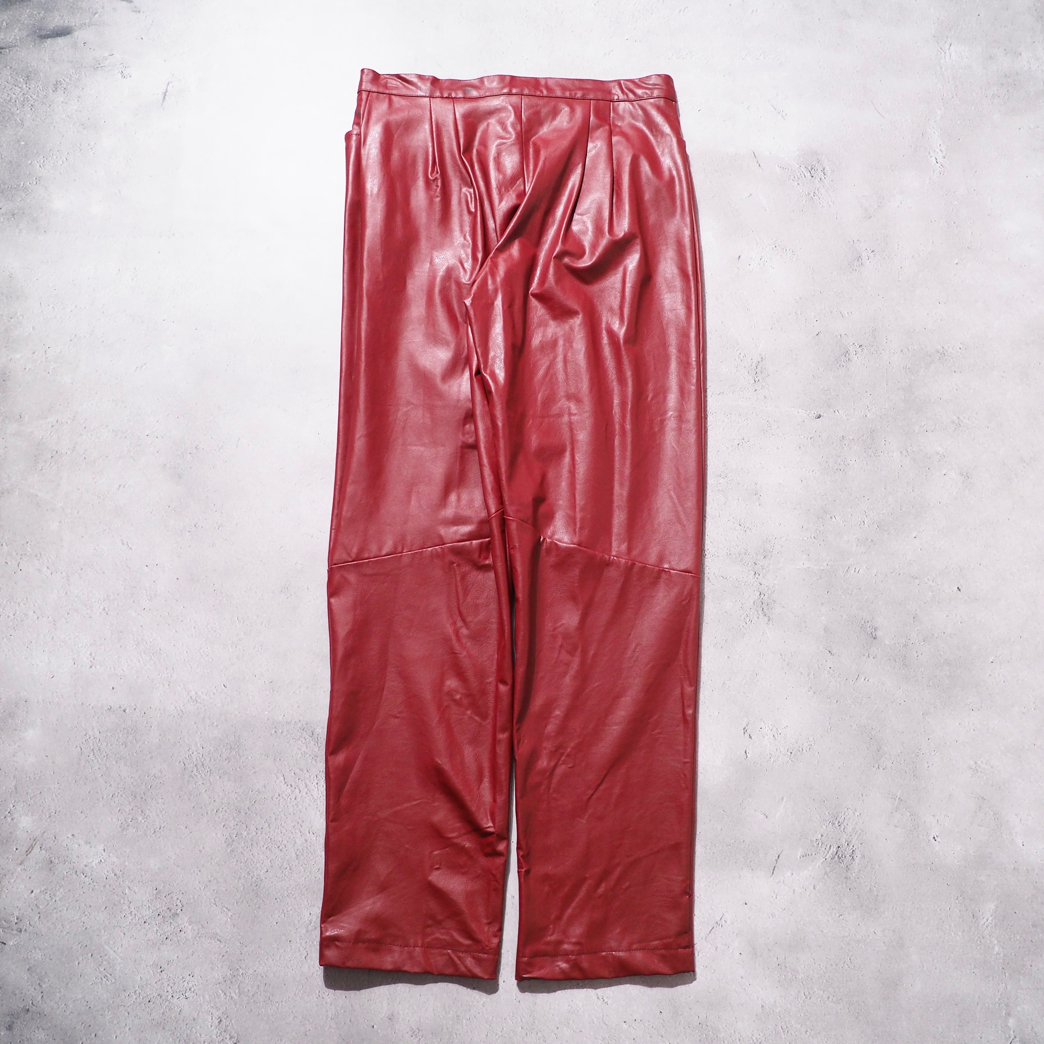 " Made in USA " Beautiful Blood Red color vintage Fake leather pants