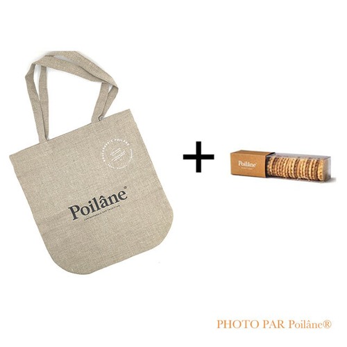 Coffret 5 Poilâne® X Cadeaux de France : sac en lin Poilâne® & Punitions® 210g コフレ5 ポワラーヌ×カドードゥフランス  ポワラーヌオリジナルリネンバッグ　＋　「ピュニション大箱入り」