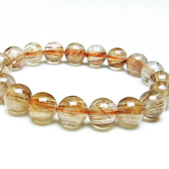 キャッツアイ ルチルクォーツ ブレスレット 11mm 一点物 111-38539