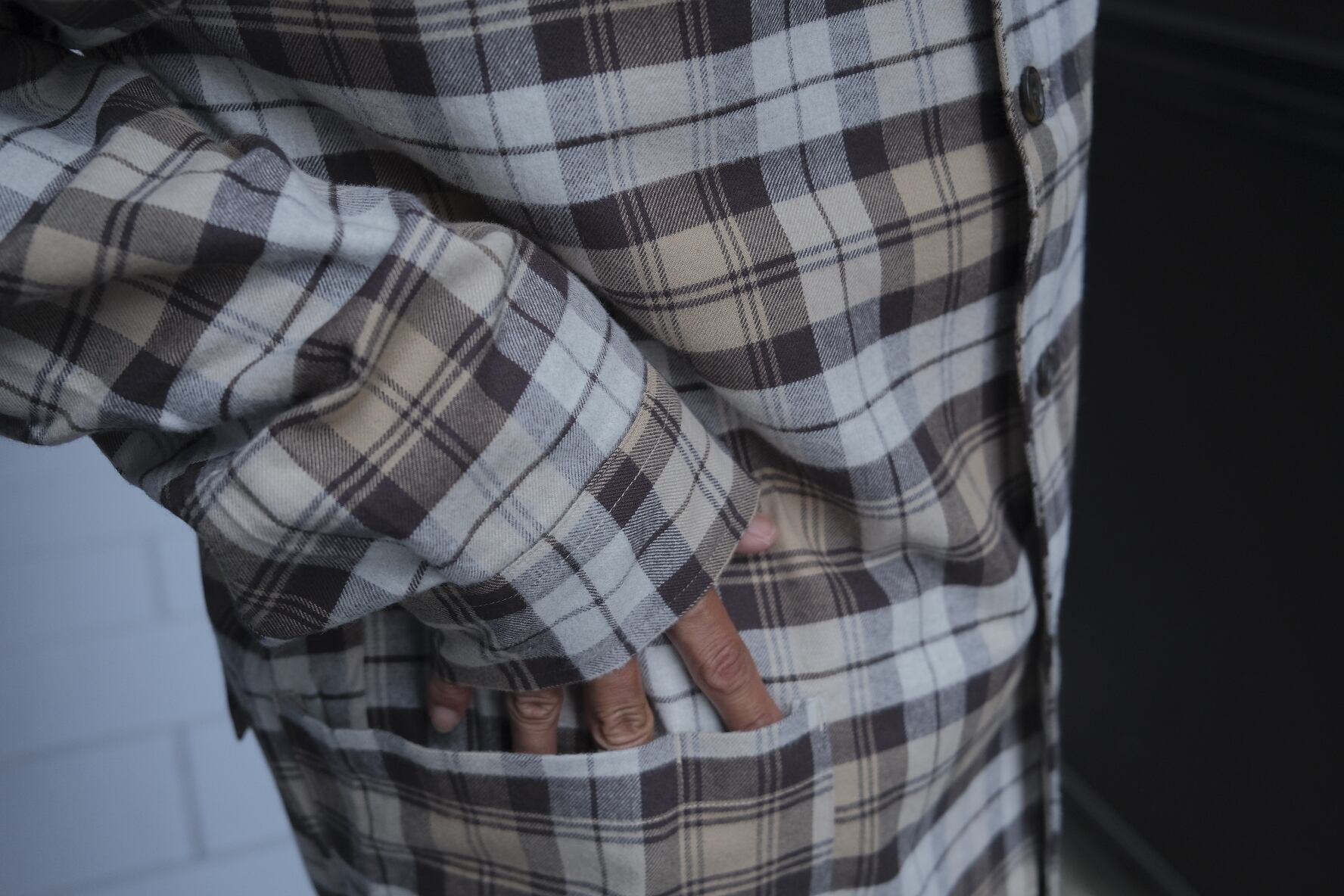 KENNETH FIELD(ケネスフィールド) / SHAWL JACKET NEL CHECK-GRAY-(13