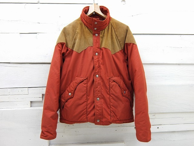 1970's-80's Woolrich ウールリッチ スウェード ウエスタンヨーク ダウンジャケット メンズ Lサイズ相当