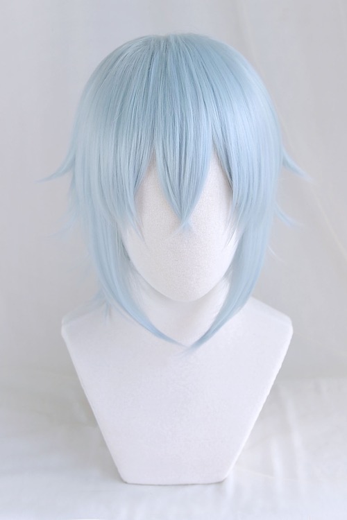 コスプレ耐熱ウィッグ パステルアクアブルー ショート ウルフカット キャラクターウィッグ ★アイドリッシュセブン IDOLiSH7/四葉環 ★A3!/斑鳩三角 等 ★即納品★