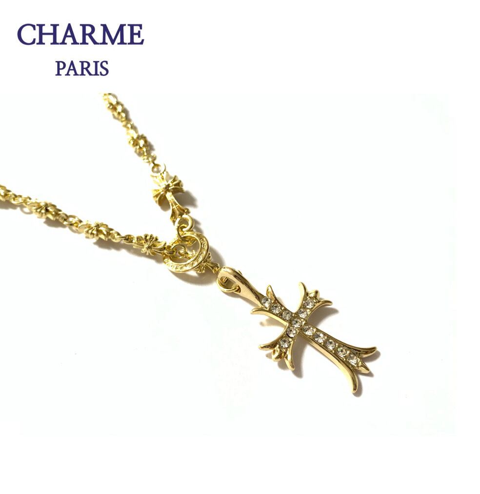 18k plating cross chain necklace