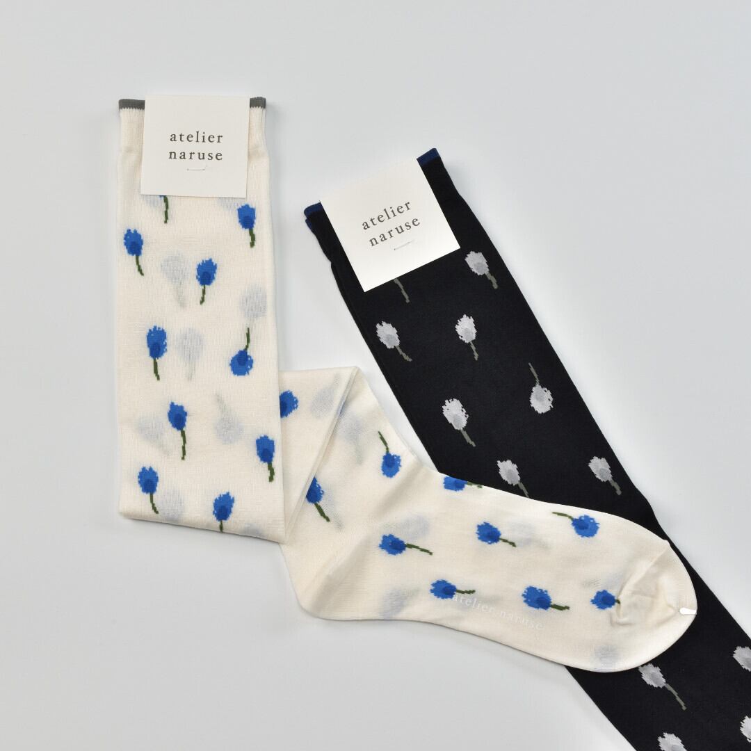 atelier naruse アトリエナルセ コットン ~シロツメクサ~ ハイソックス