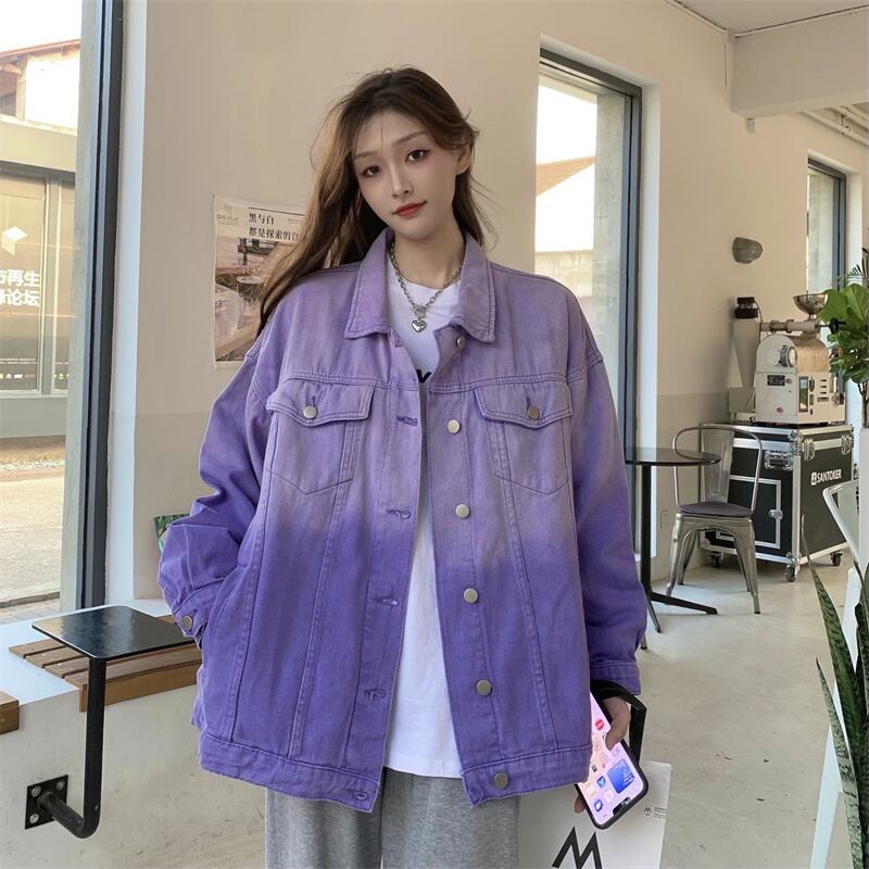 思わず見惚れる 鮮やか グラデ 個性派 デニム ジャケット オーバーサイズ メンズライク ドロップショルダー ストリートコーデ ツートーン カジュアル Lamitte Deco トレンド 韓国ファッション ショップ Base店 思わず見惚れる 鮮やか グラデ 個性派 デニム ジャケット オーバーサイズ メンズライク ドロップショルダー ストリートコーデ ツートーン カジュアル Lamitte Deco トレンド 韓国ファッション ショップ Base店