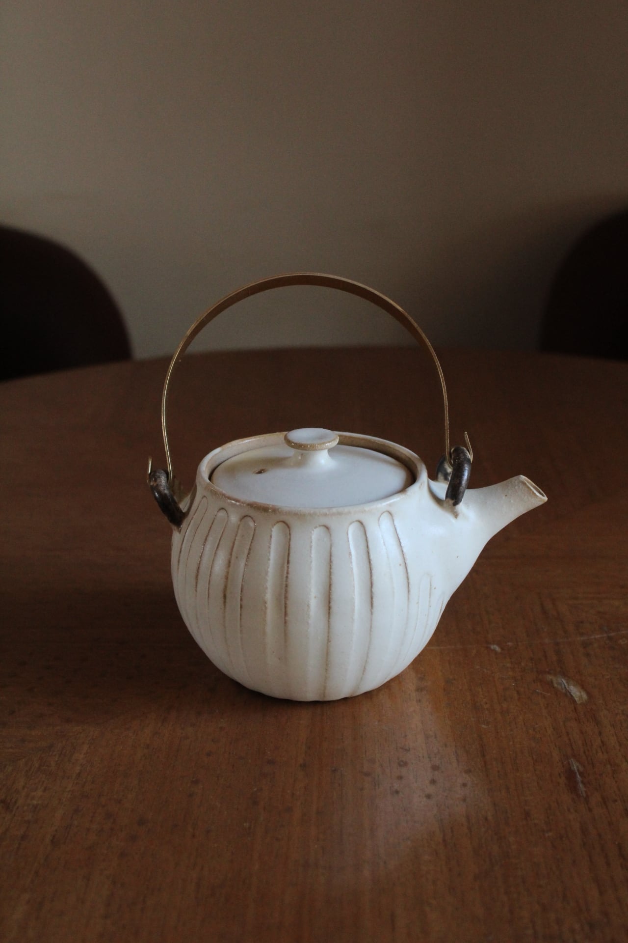 益子焼 真鍮ティーポット