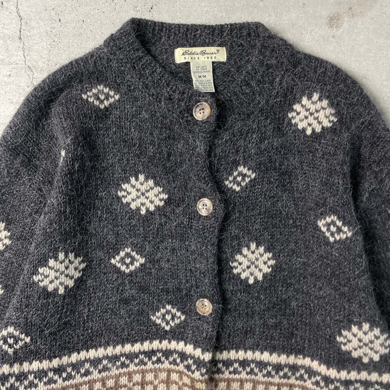 90〜00年代 Eddie Bauer エディーバウアー ウールニットカーディガン 