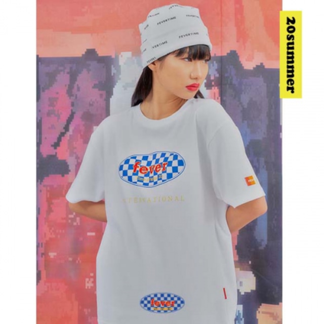 [FEVERTIME] 20 Checker shirts WHITE 正規品  韓国 ブランド 半袖 T-シャツ