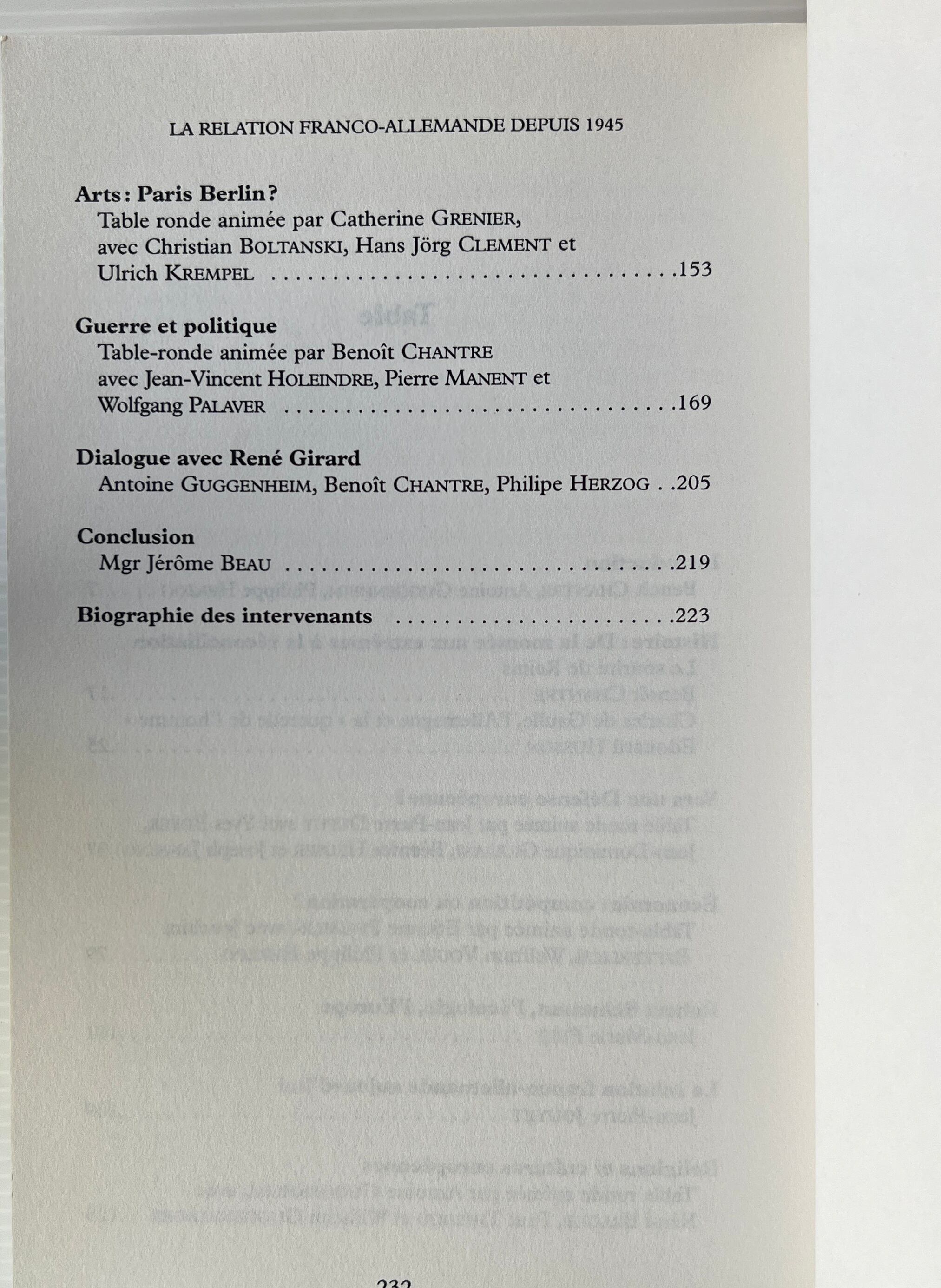 La Relation Franco-Allemande Depuis 1945 <Cours Colloques Conferences> / Antoine Guggenheim (ed.) / Lethielleux, Parole Et Silence