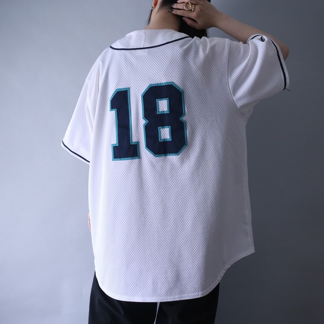 "EDMOND" 18 number over silhouette baseball shirt