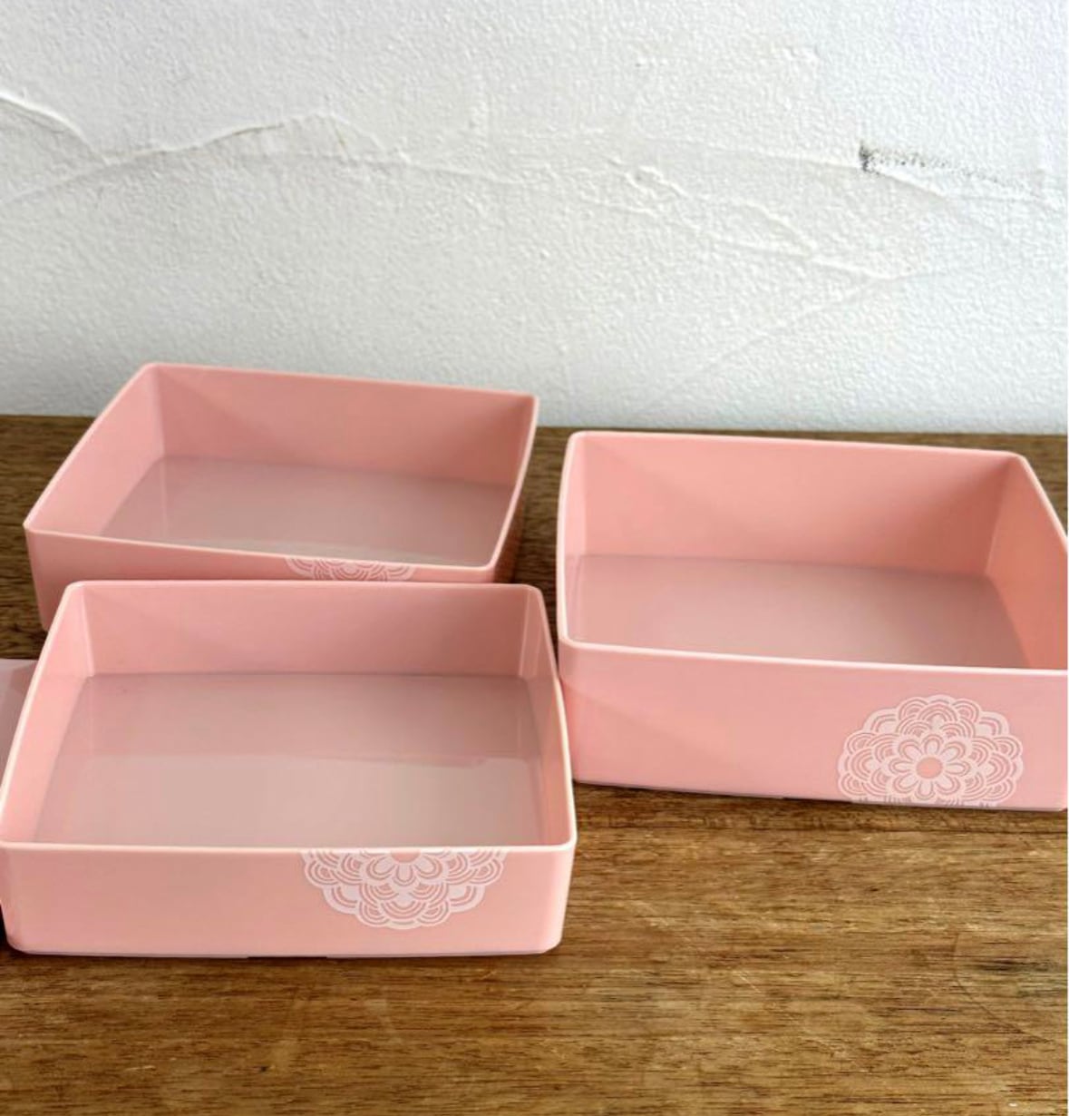 昭和レトロ 3段小物入れ 花柄重箱 入れ子 キャンプ お道具箱 レトロ
