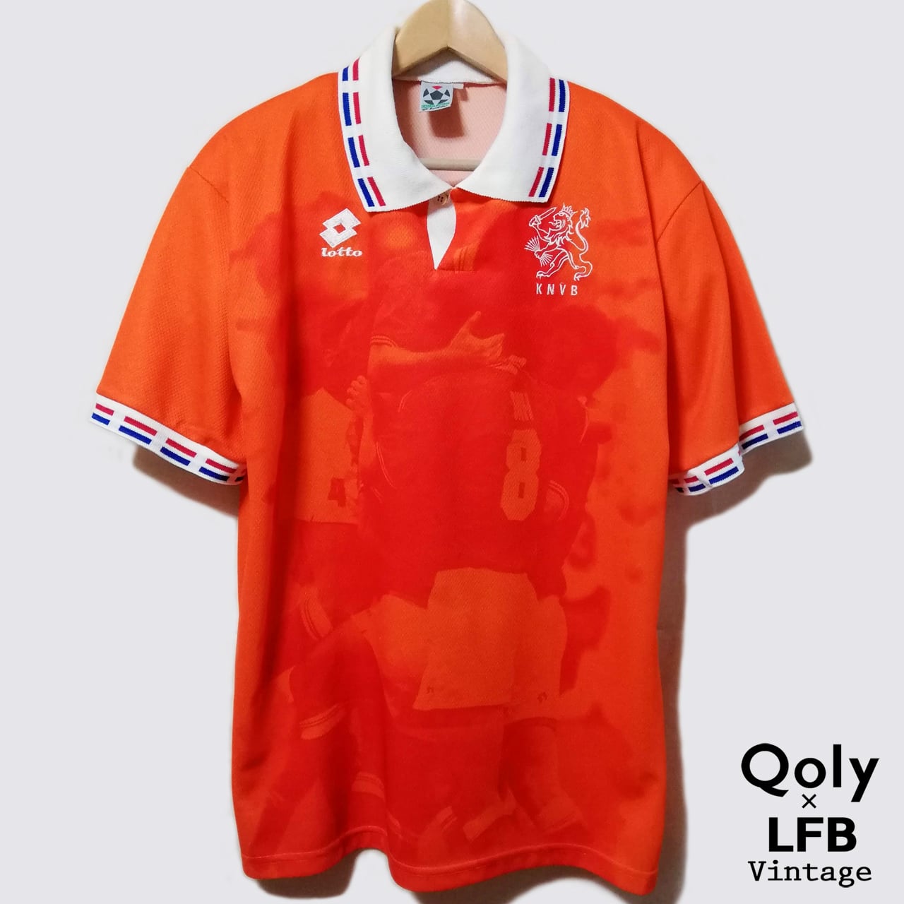オランダ代表　96年　ホームユニフォーム　lotto USED】オランダ代表 1996 Lotto ホーム半袖 ユニフォーム（インポートL