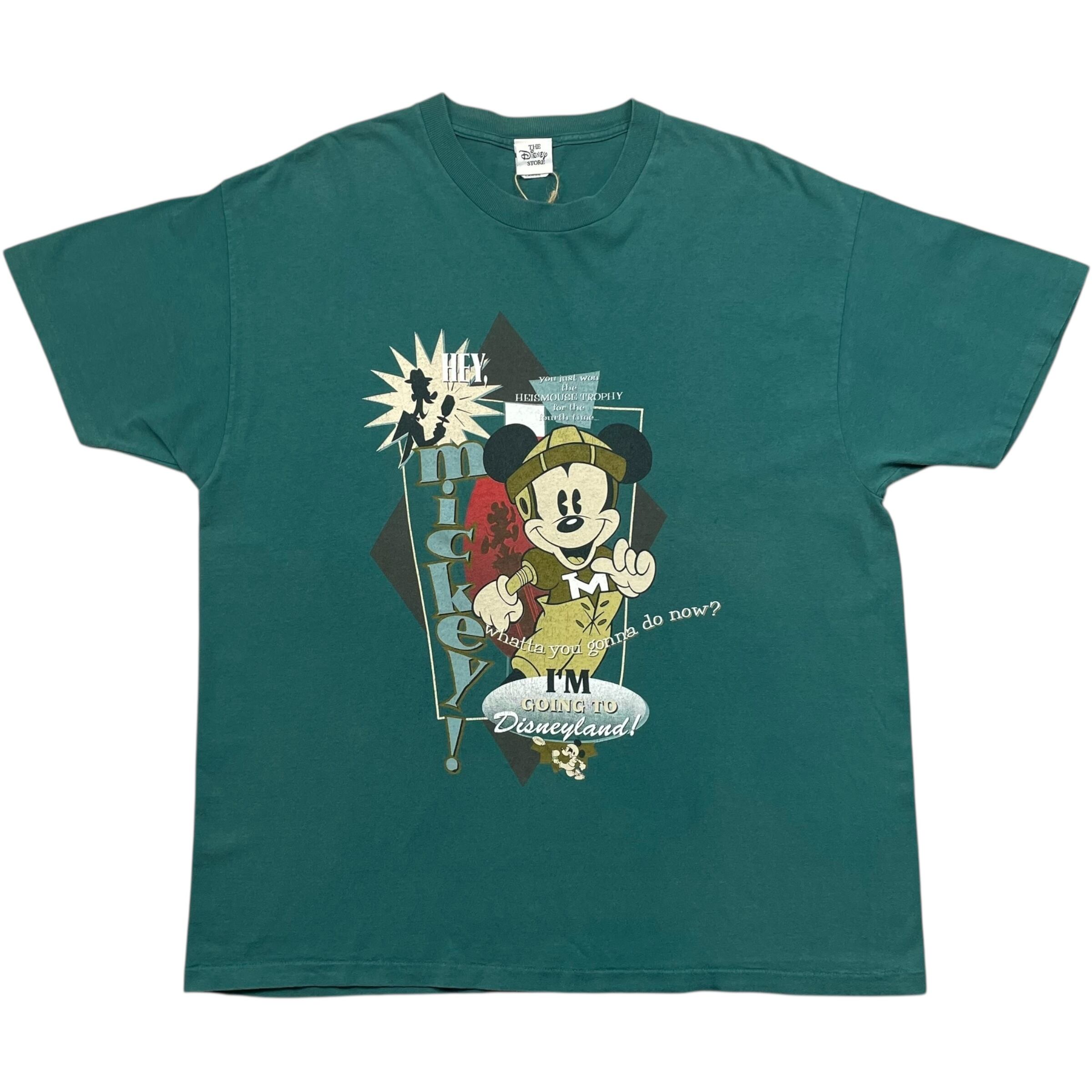《L》 Disney ディズニー Tシャツ ミッキーマウス プリント グリーン USA製 90年代 vintage no.7653