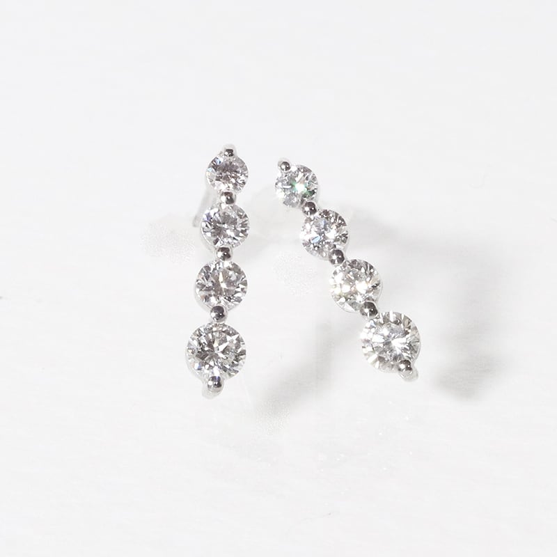 K18 0.32ct 8石 天然ダイヤモンドピアス | jewelryway