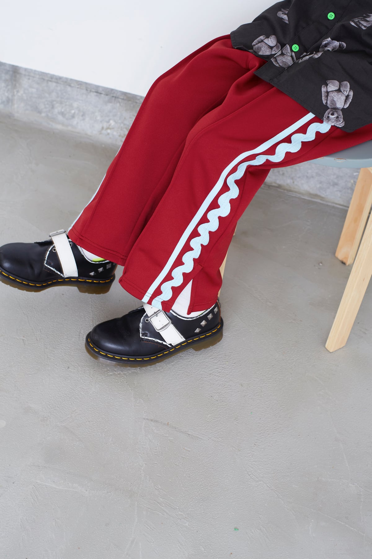 SIDE LINE JERSEY SLIT PANTS / L | frankygrow concept shop