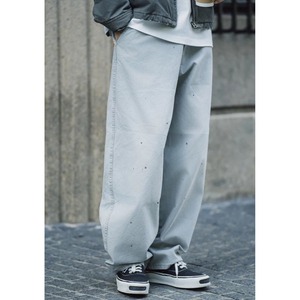 Wide paint splash denim pants 1223