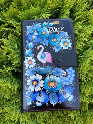 ペトリキフカ塗り　カバー付きノート（ホメンコ作）　スケジュール帳