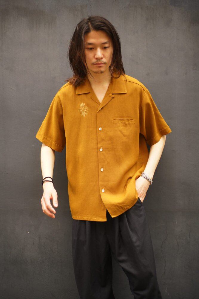 TOWNCRAFT - Penneys] Vintage S/S Open Collar Rayon Shirt [1960s
