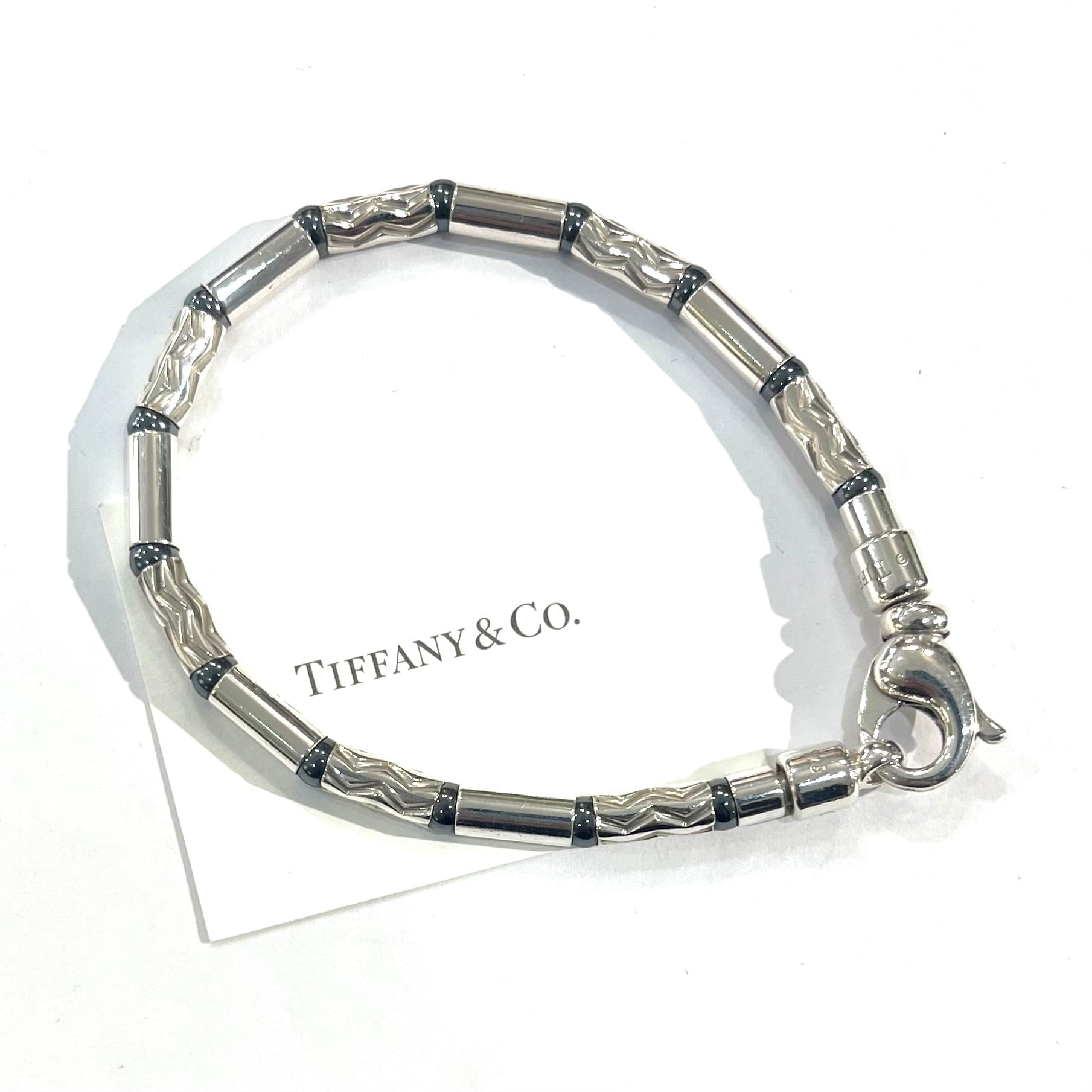 希少【TIFFANY&CO.】2555 ドイツ製 幾何学ヘマタイトジグザグ
