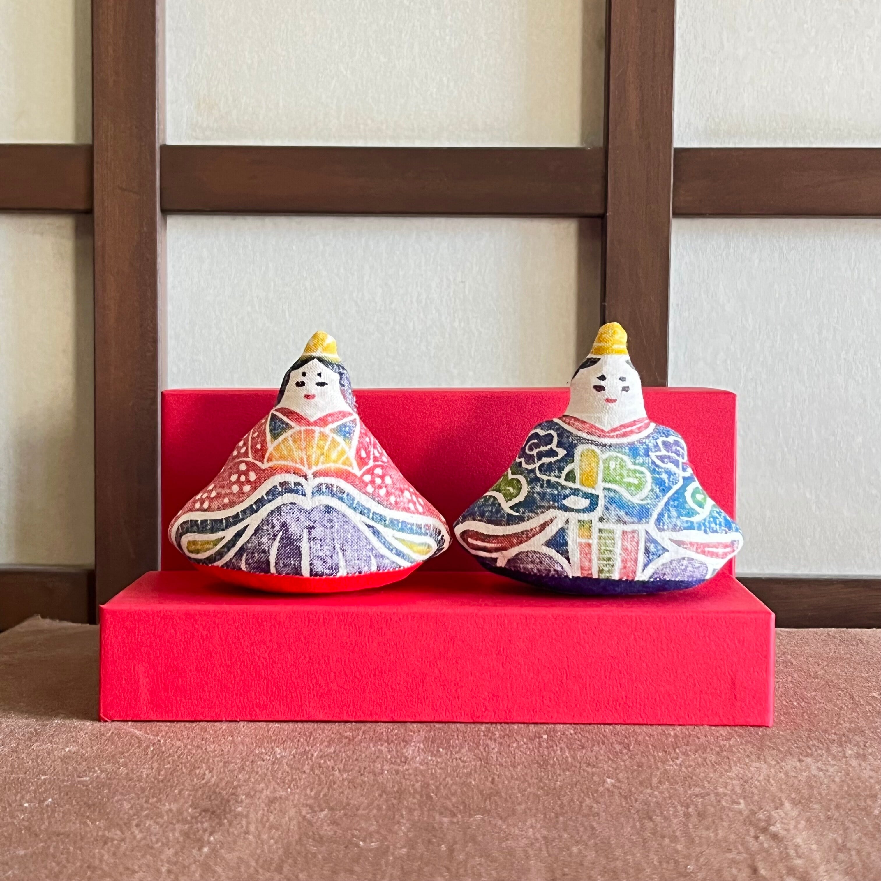 お雛様 （おひな様）セット 木版手染めぬいぐるみ | 真工藝 （真工芸）