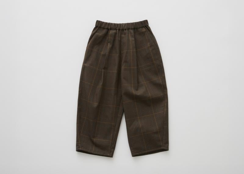 【 eLfin Folk 26AW 】 Block Check Barrel Pants / dark brown