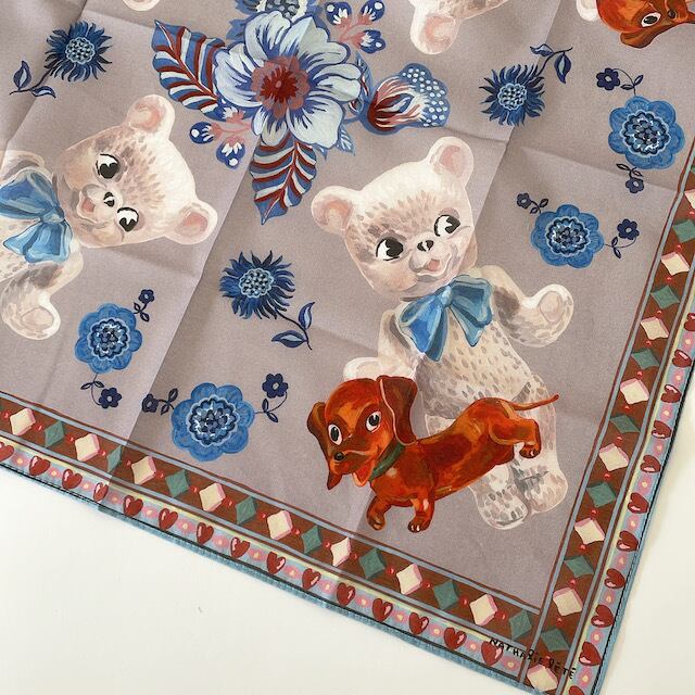 Nathalie Lete Handkerchief Bear Dog ナタリーレテ ハンカチ Yay Design Household Goods