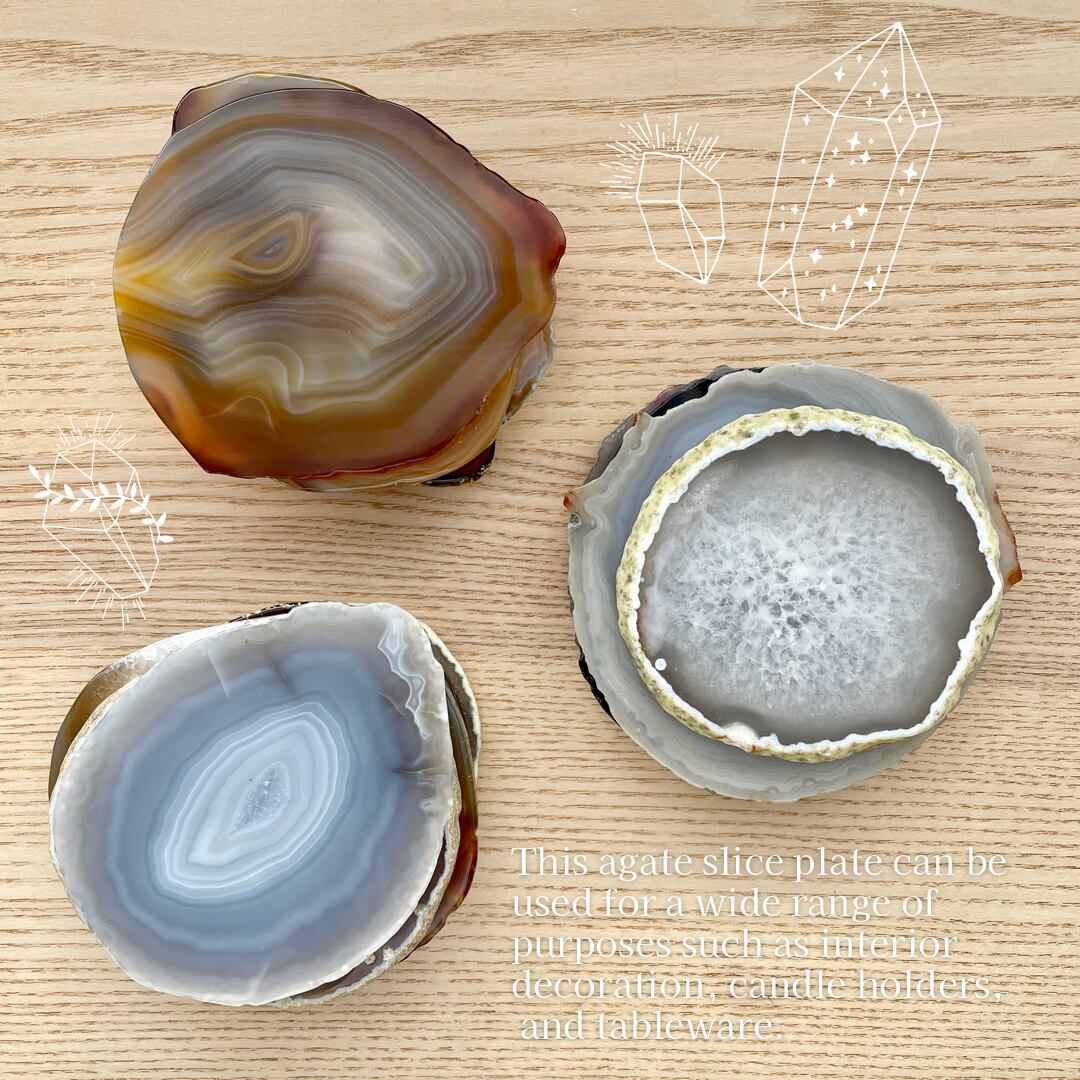 Agate slice plate（Table ware / Candle holder / Interior）