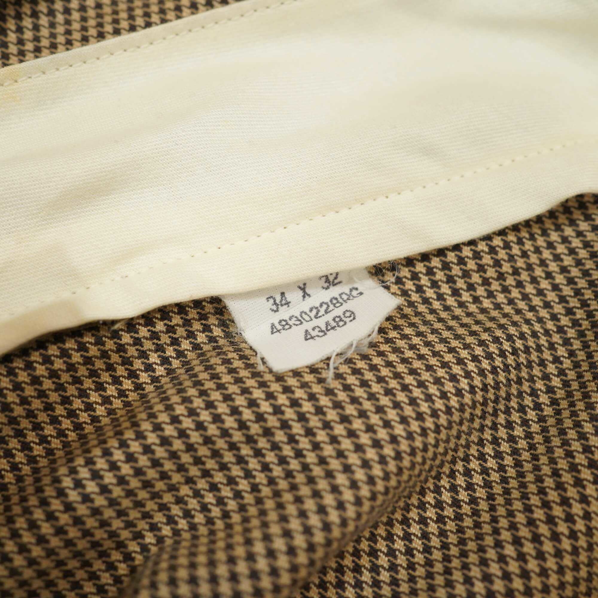 ralphlauren 千鳥格子柄 コットン スラックス W34/ラルフローレン