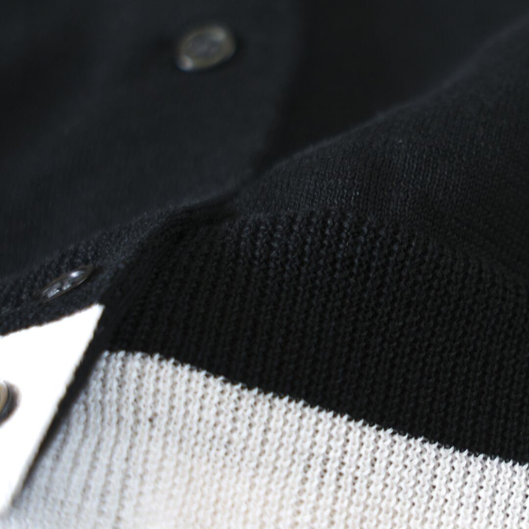 atelier naruse アトリエナルセ コットンシルククルーネックニットカーディガン・ブラック