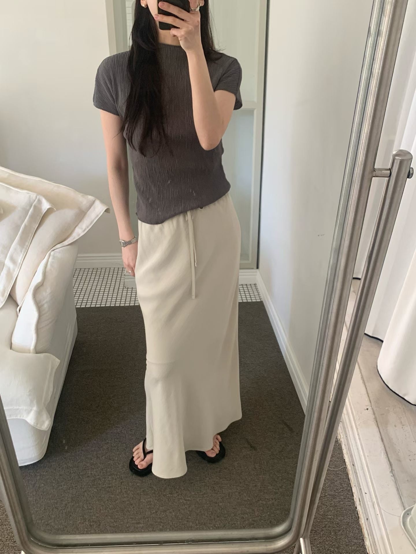 (予約) fl lanel / Summer silky skirt