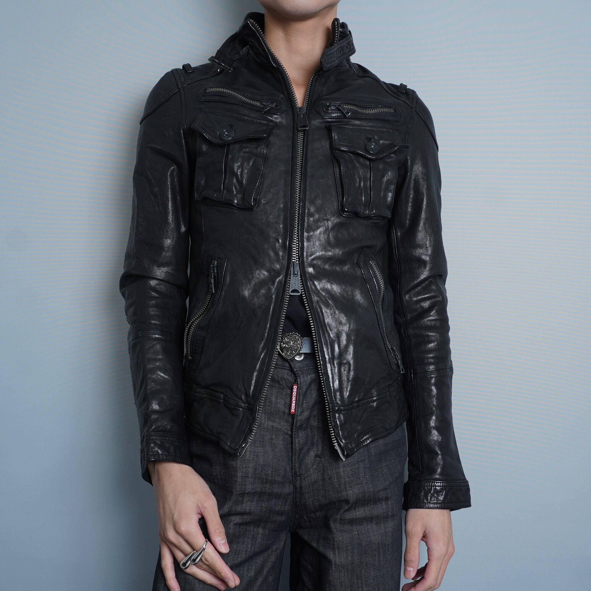 【BuffaloBobs】 シングルライダース 匠レザーシワ加工 archive BUFFALO BOBS(バッファローボブズ）PHANTOM(ファントム)レザー