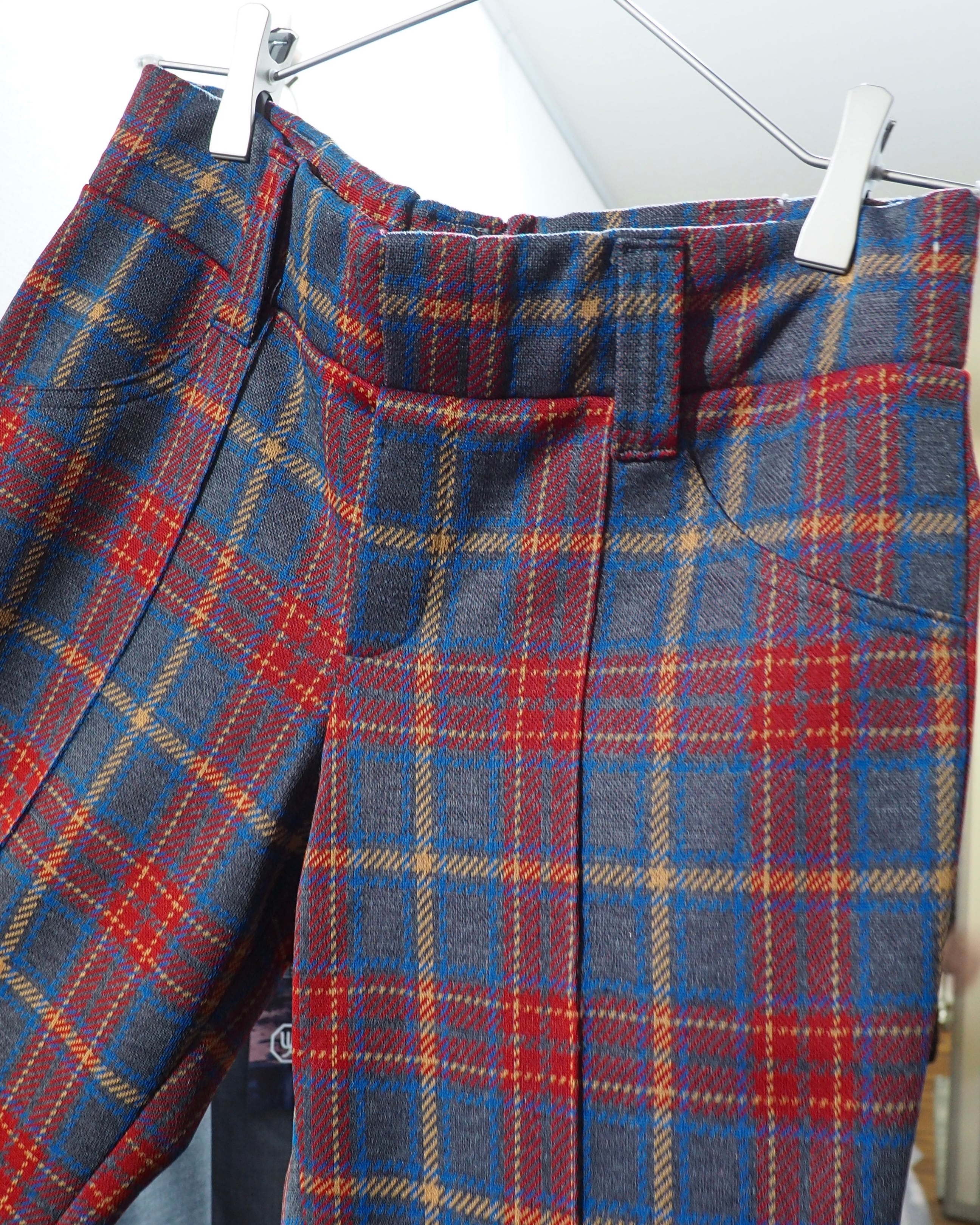 1970s ” H BAR C ” Beautiful Tartan check pattern vintage Flare pants