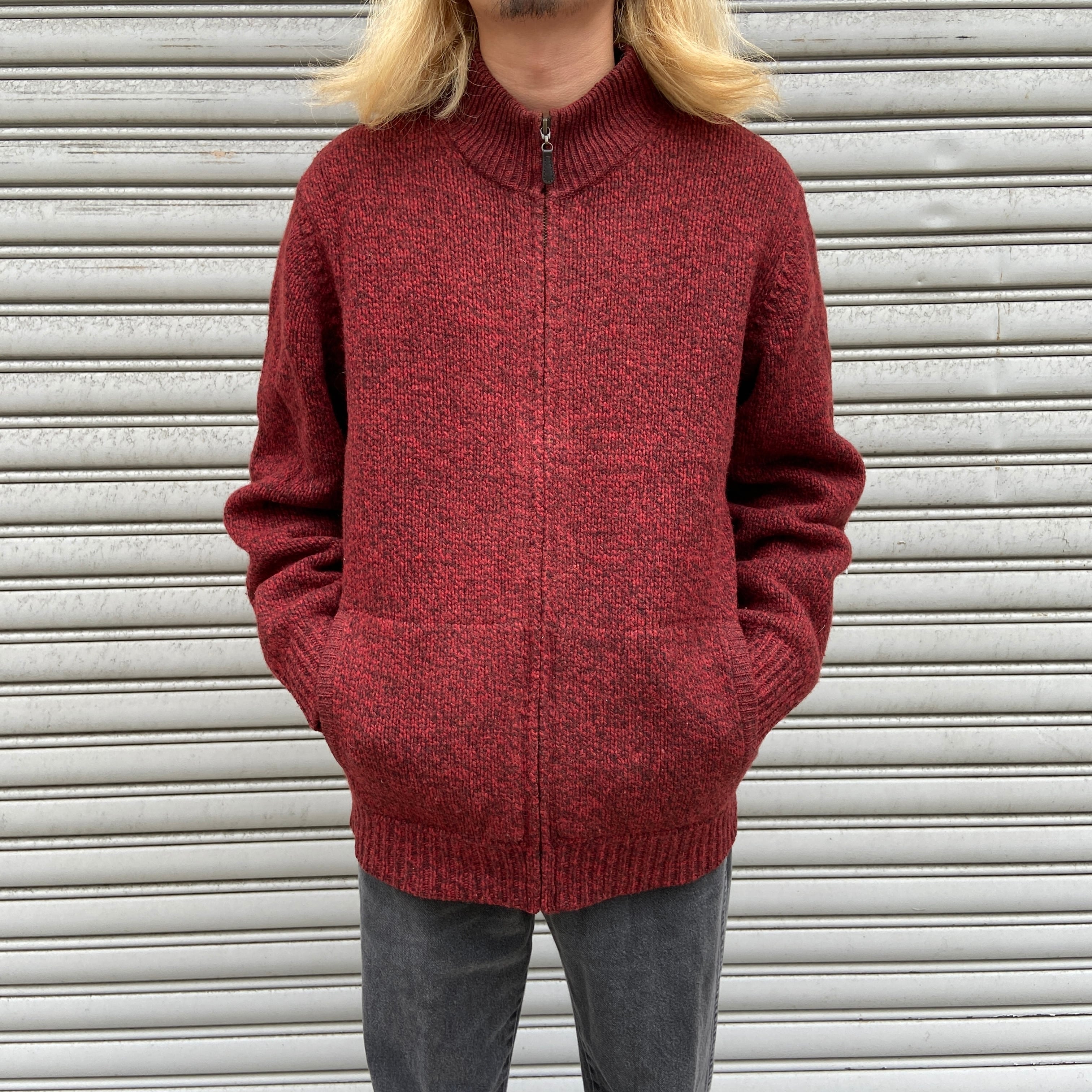 送料無料』新品タグ付き Woolrich ウールニットカーディガン ネイビー