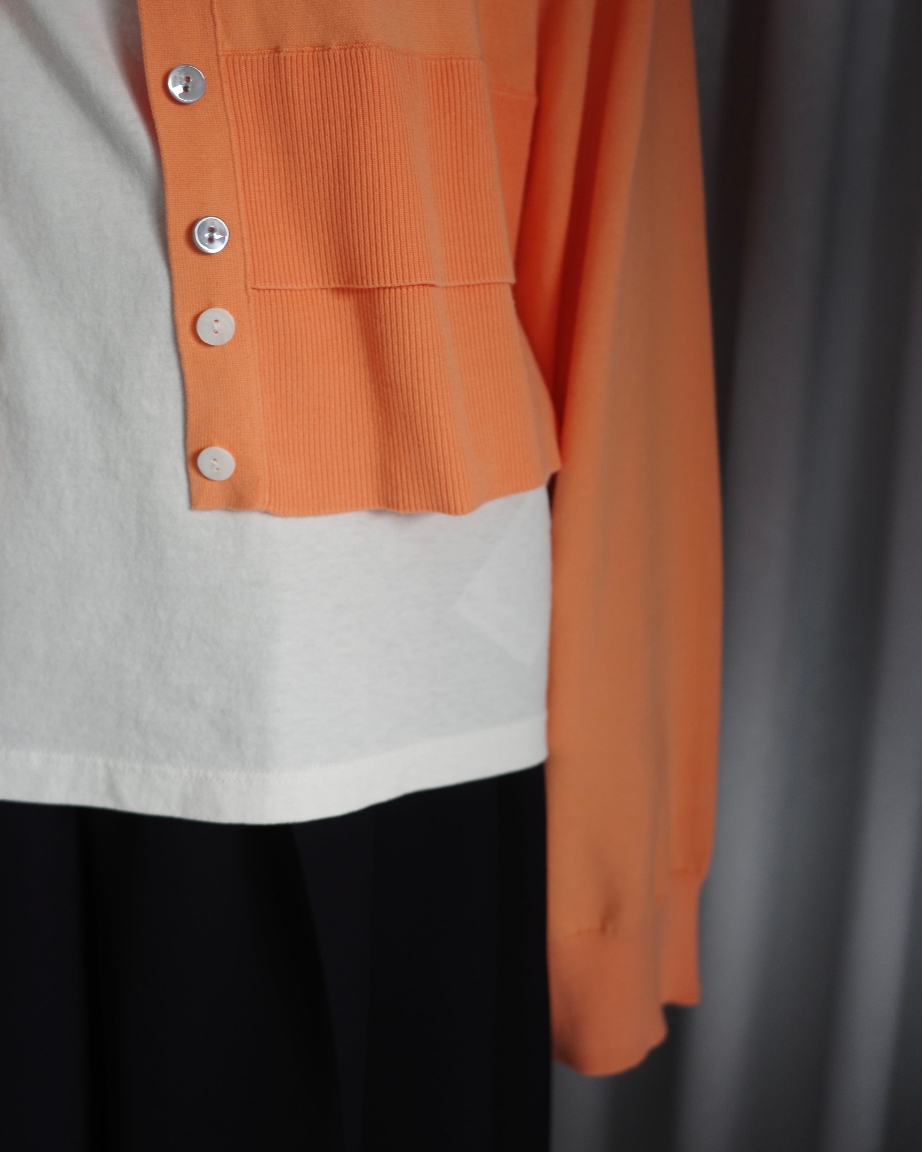ENFOLD / LAYERED-LIKE-HEM CARDIGAN -L/ORG- | LA VILLA ROUGE