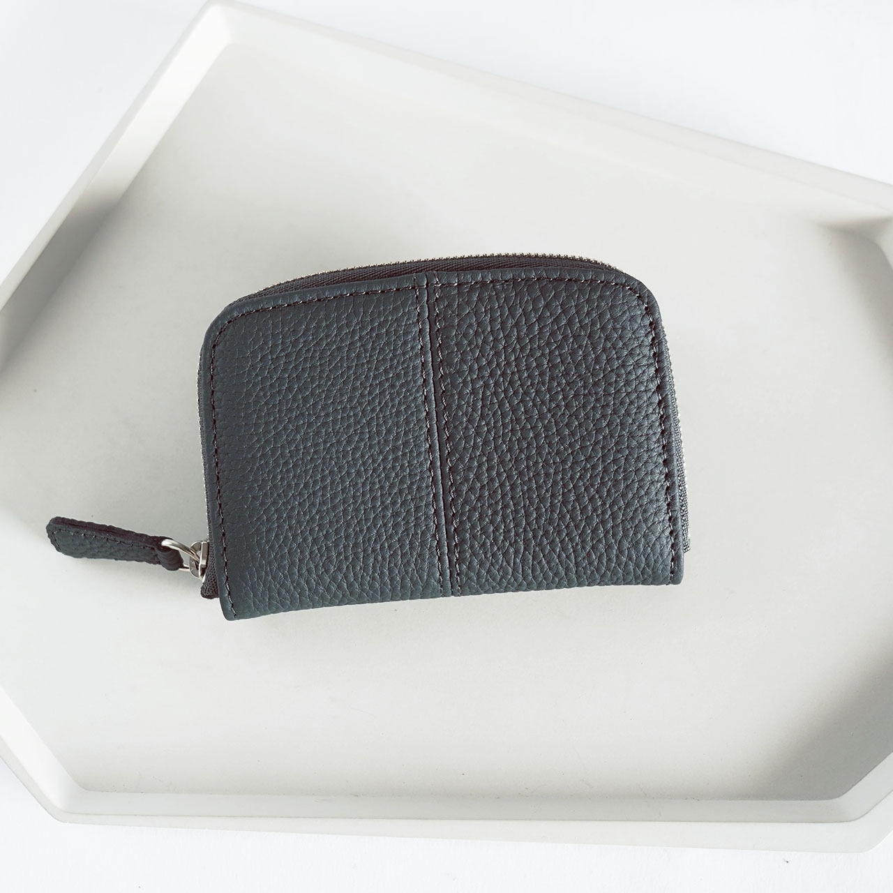 【本革】手のひらミニ財布|de’syu|ドイツシュリンク × アクセサリー感 グリーン・画像2