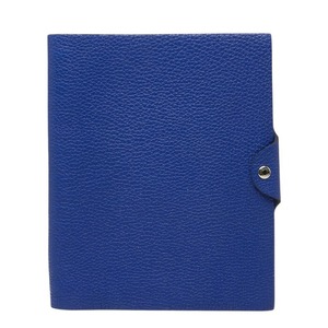 エルメス ユリスMM 手帳カバー ノートカバー ブルー トゴ レディース HERMES 【中古】