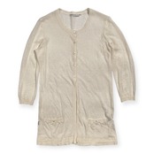 Mademoiselle NON NON マドモアゼルノンノン ロング リネン ニット カーディガン サイズ 38 M /ホワイト/サマーニット/麻素材