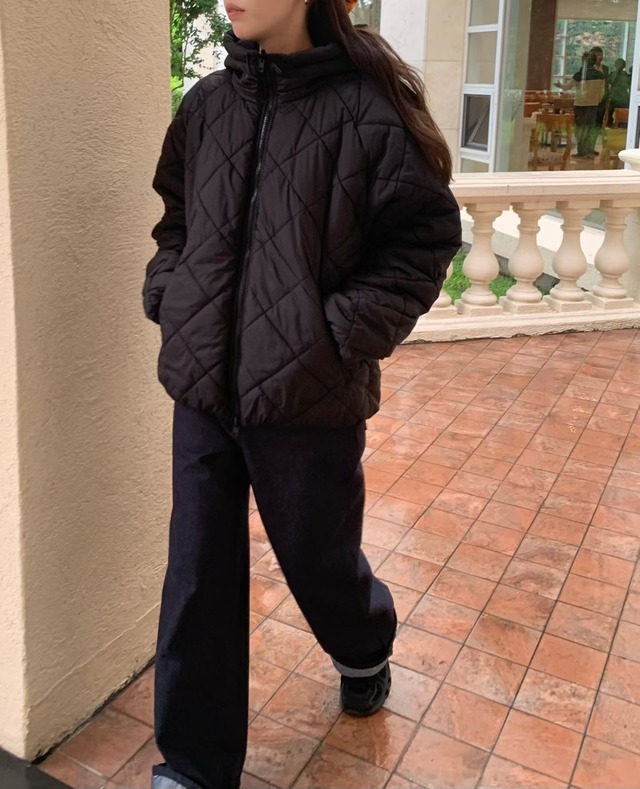 (予約) fl lanel / Dia reversible padding 2color