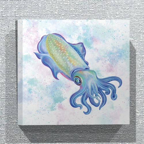 【ファブリックパネル／30×30cm】アオリイカ