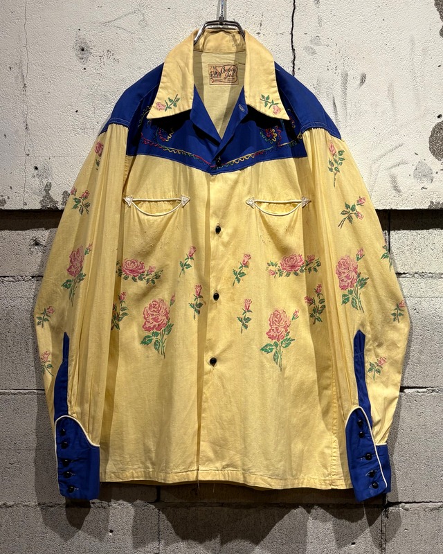 【Caka otto】40’s〜50’s Print Custom Vintage L/S Western Shirt