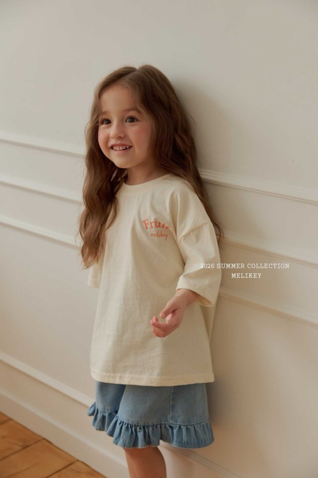 [MELIKEY] Frilled 5-length Denim Pants / [미라이키] 프릴5부데님팬츠
