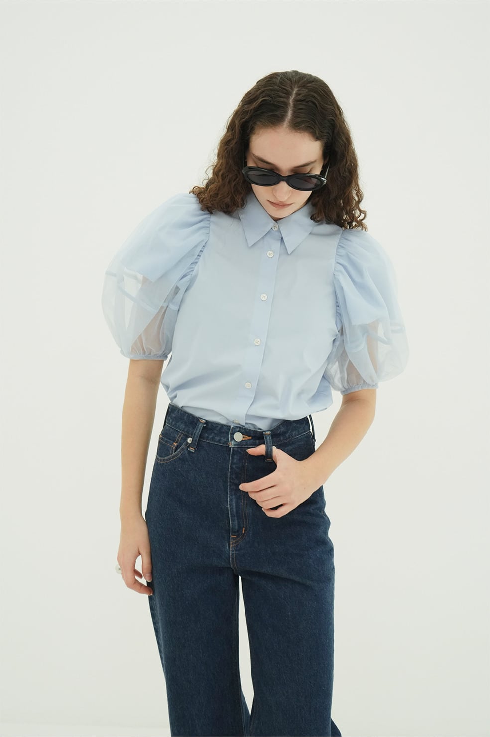 CLANE TULLE LAYERED SLEEVE SHIRTS | FLICKA ASHIYA