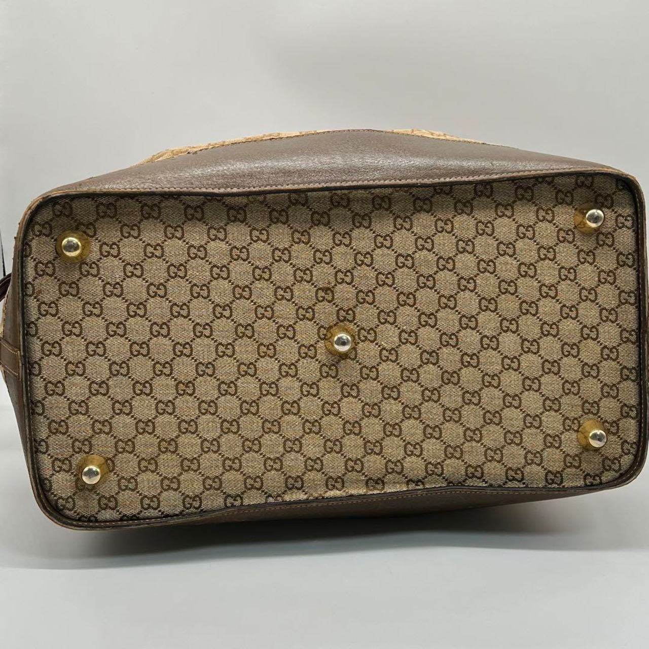 ✨良品✨GUCCI オールドグッチ ボストンバッグ GG柄 ヴィンテージ 茶  