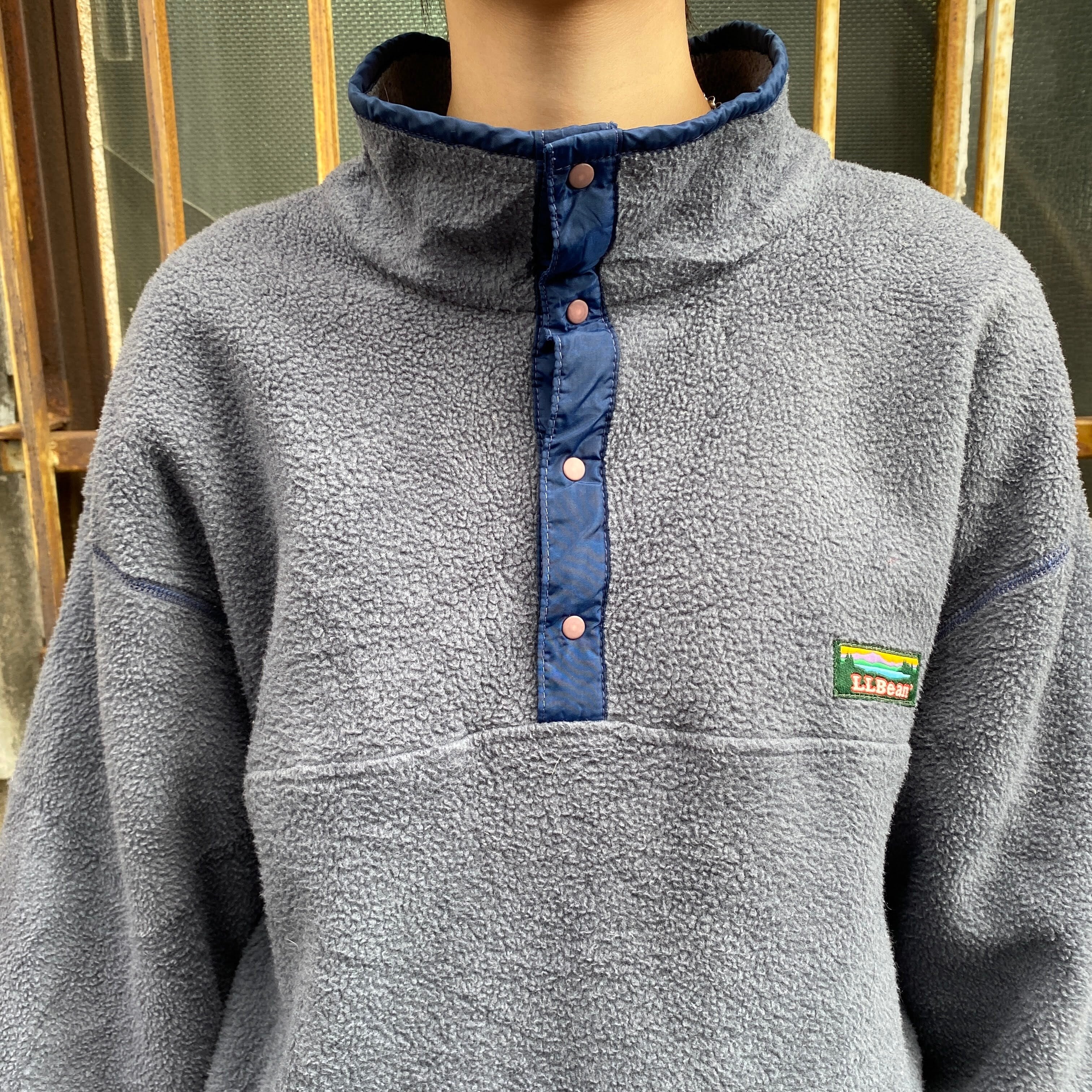 80〜90年代 USA製 L.L.Bean エルエルビーン スナップTタイプ フリース 