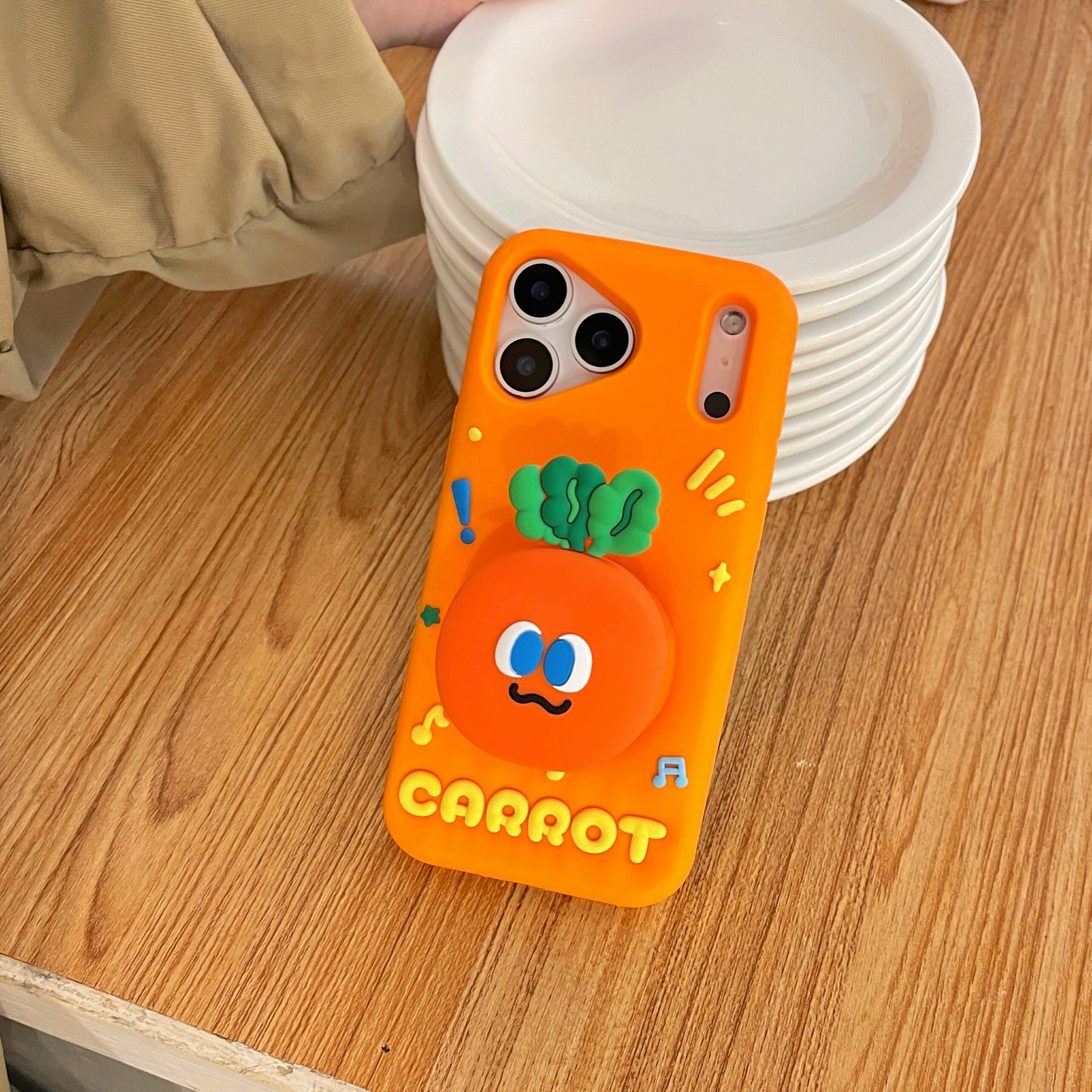 ニンジン iPhone 17 16 15 14 13 ケース 立体 スタンド機能 シリコン