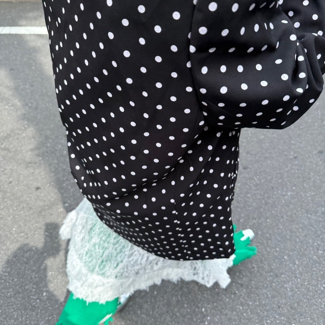 Oversized Polka Dot Jacket with Scarf_LN03391 | lanan(ラナン)