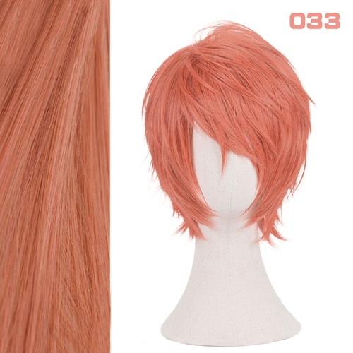 コスプレ耐熱ウィッグ 汎用カラー オレンジ サーモン ショートウィッグ ★Fate/stay night/衛宮士郎 ★フルーツバスケット/草摩夾 等 ★192色のバリエーション！多様キャラのコスプレに最適です！ 【1304-033】 ★即納品★