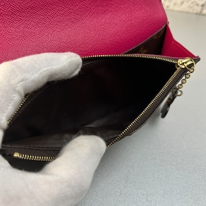 LOUIS VUITTON ルイヴィトン エミリー フラワー モノグラム   レザー 長財布 ブラウン A-12559